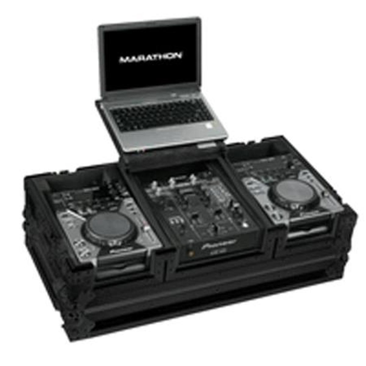 

Marathon Black Series Coffin Case for 2x Small CD Player + 10" Mixer, 17" Laptop