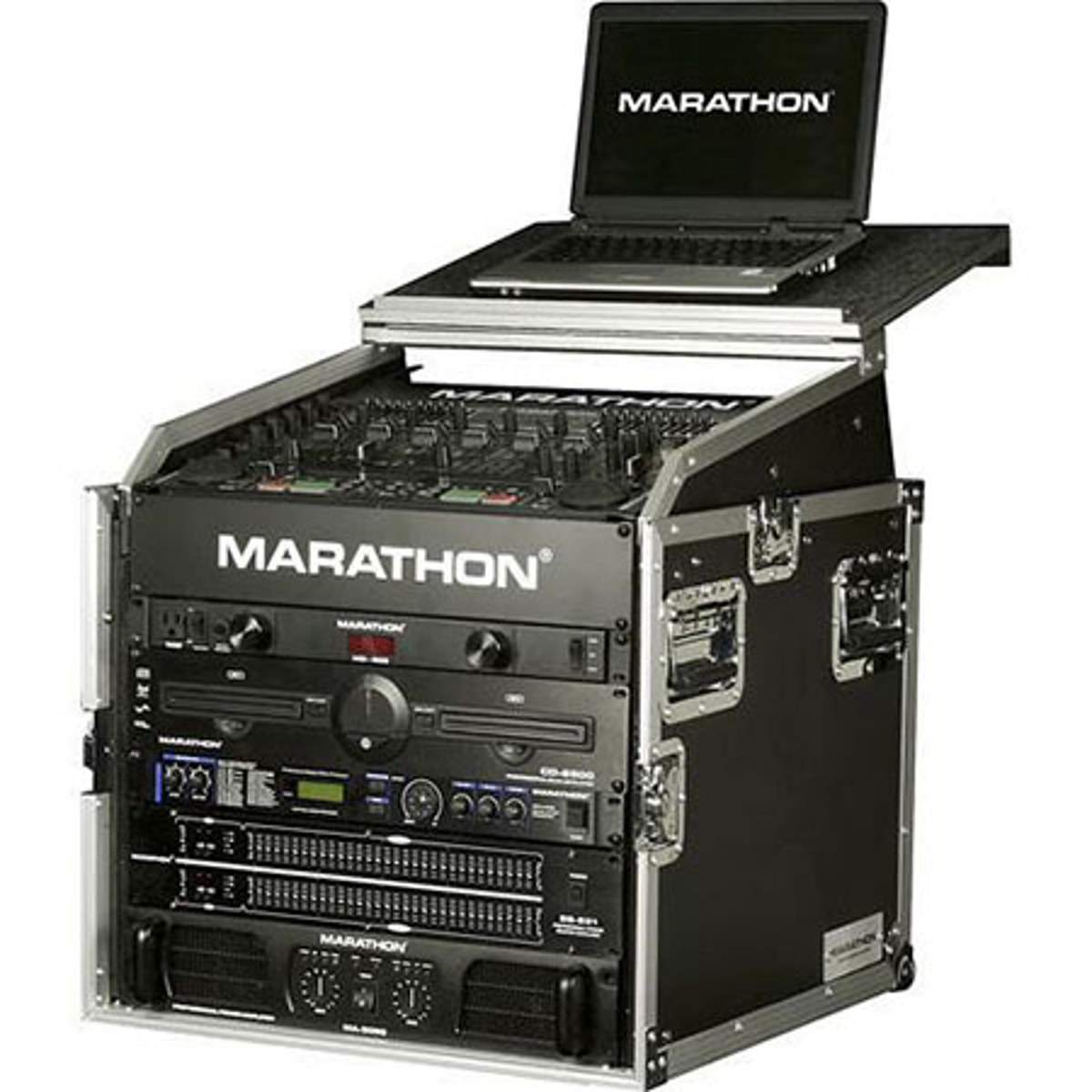 

Marathon Flight Road Case with Laptop Shelf for 10U Slant Mixer Rack / 8U Rack