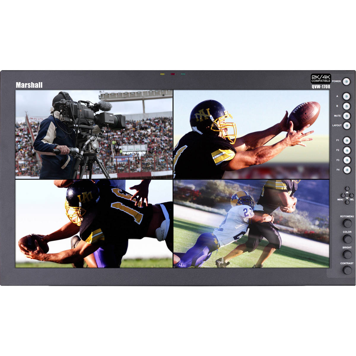 

Marshall Electronics QVW-1708-3G 6RU 17" 3G-SDI Quad View LED Desktop Monitor