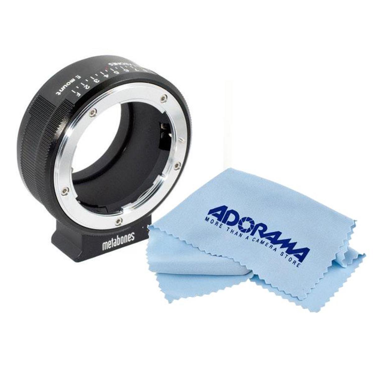 Metabones Nikon G Mnt Lens to Sony E-mount/NEX Adapter,Black W/Microfiber Cloth -  MB_NFG-E-BM1 A