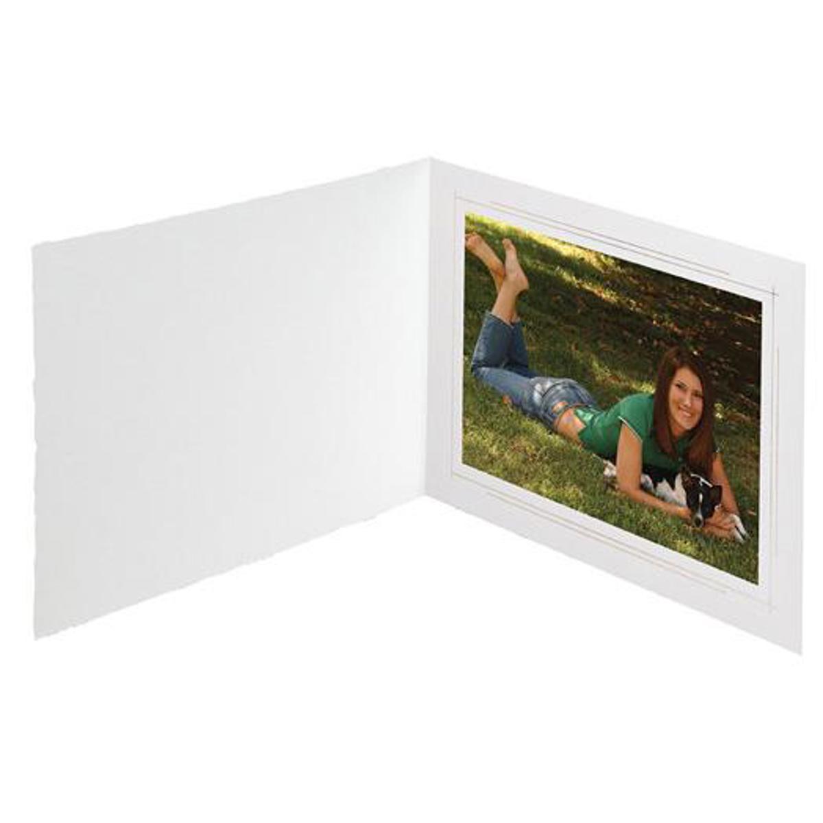 

TAP Whitehouse Folder Frame for 6x4" Horizontal Photo, White/Gold, 25-Pack