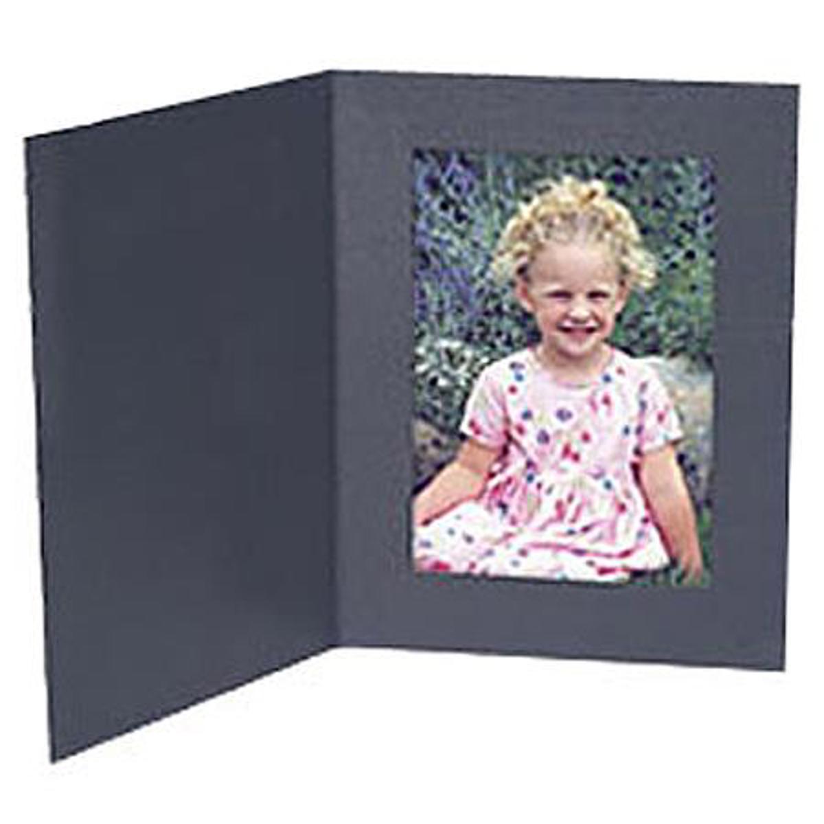 

Collectors Gallery Portrait Folder Frame for 5x7" Print, No Foil Border, Black
