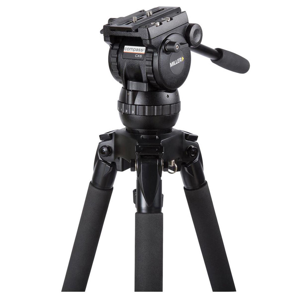 

MillerCX6 Fluid Head, 3-Step Pan/Tilt Drag, 75mm Ball Base, 26.5 lbs Capacity
