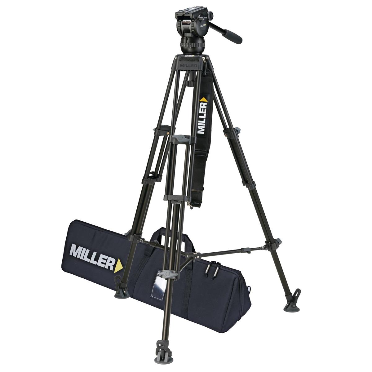 Image of Miller CX2 Fluid Head with Toggle 3-Section Al Tripod and Above Ground Spreader