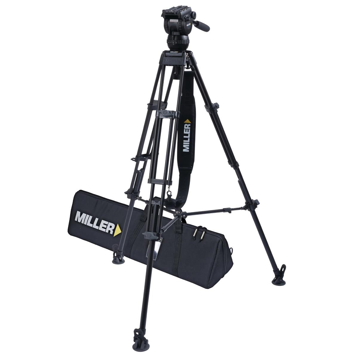 Image of Miller CX6 Fluid Head with Toggle 3-Section Al Tripod and Above Ground Spreader