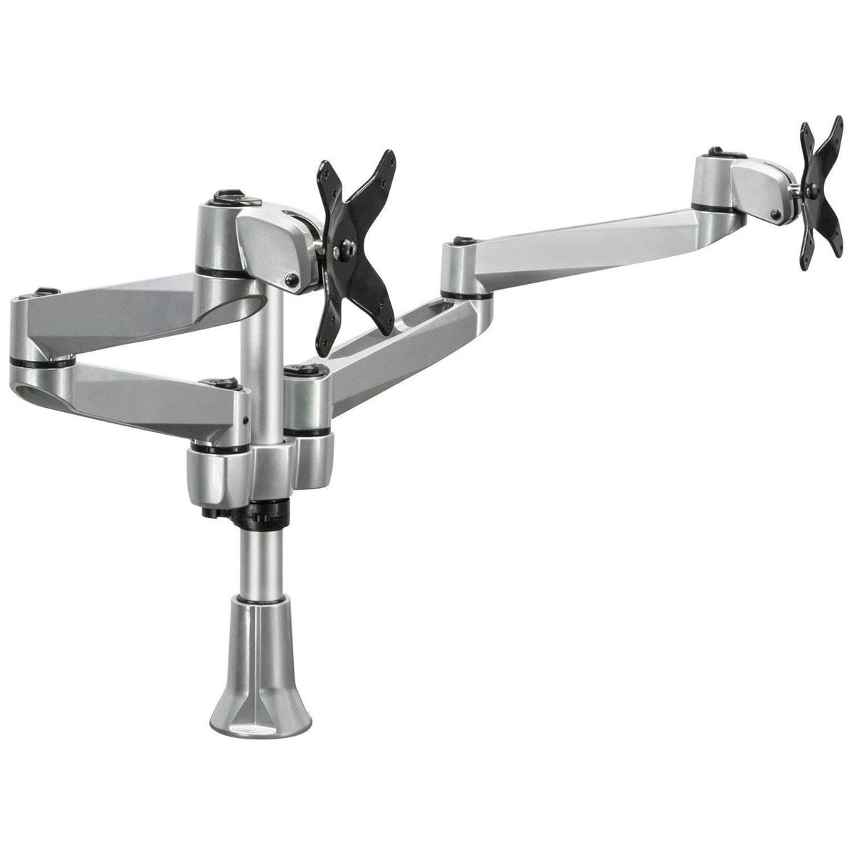 

Mount-It! MI-43111 Dual Arm Articulating Computer Monitor Desk Mount, Silver