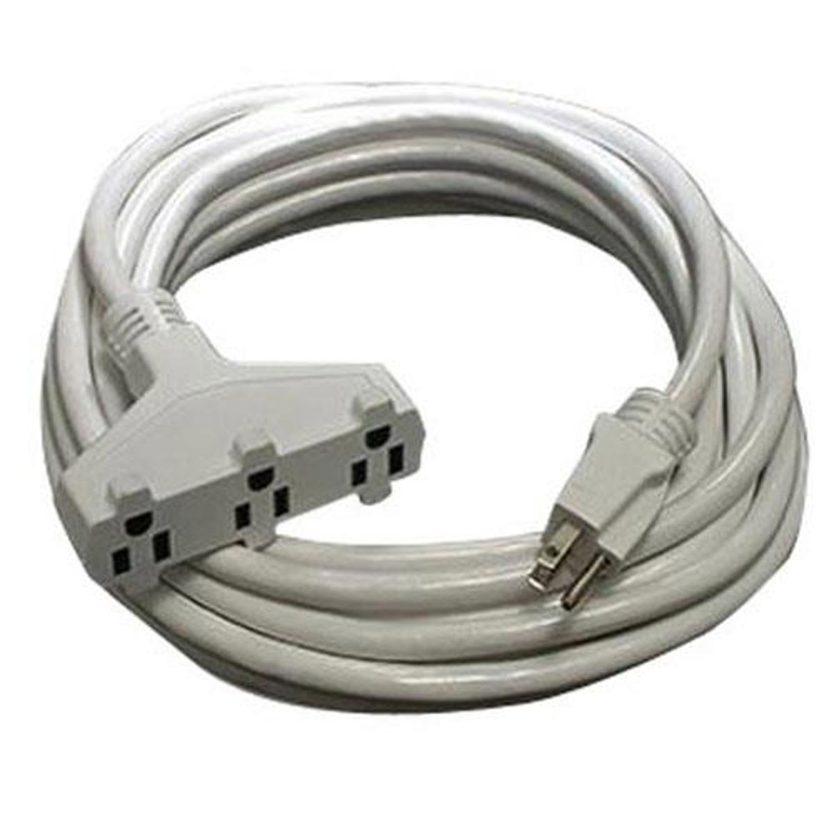 

Milspec 10' Pro Power SJTW 12/3 AWG Triple Tap Extension Cord, White