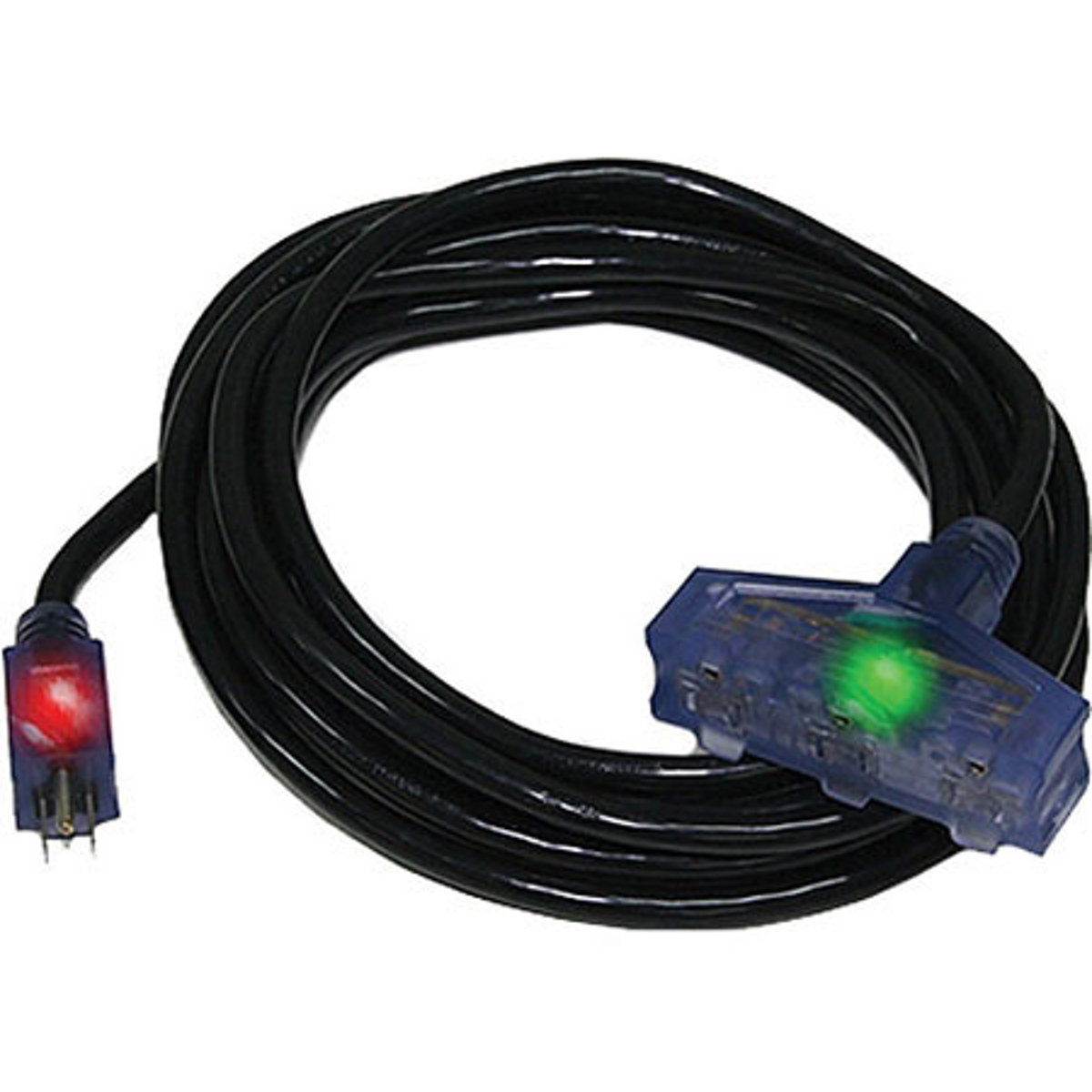 

Milspec 100' Pro Glo SJTW Triple Tap Extension Cord with CGM, 12/3 AWG, Black