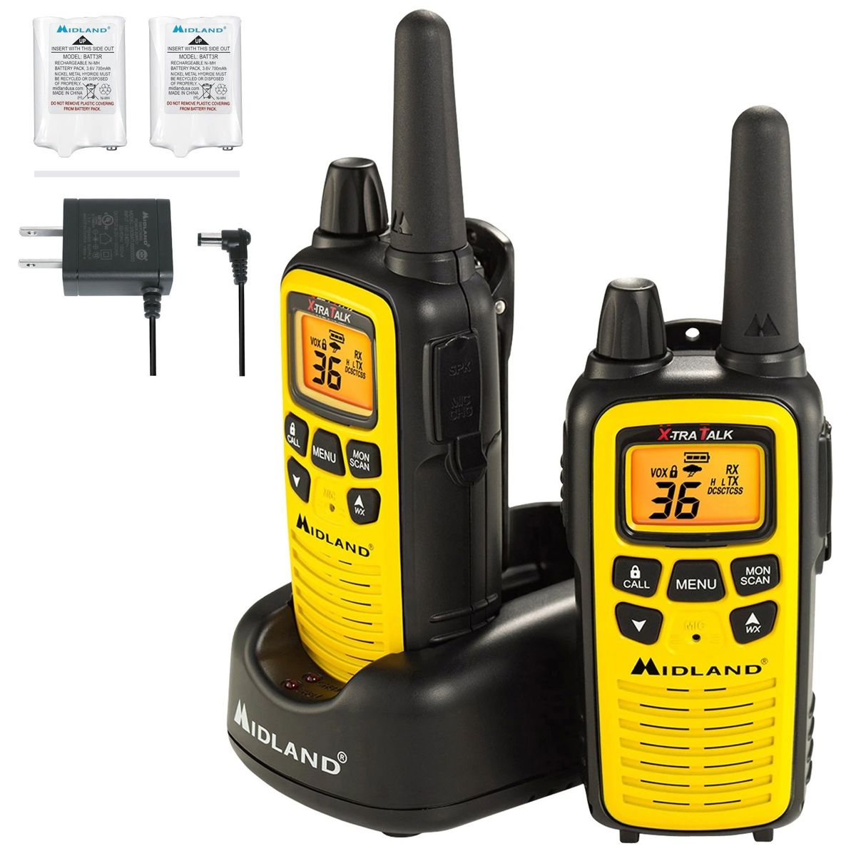 

Midland LXT630VP3 36-Channel Two-Way UHF Radio, Yellow, Pair