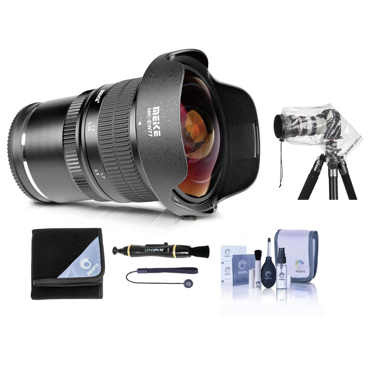 

Meike 8mm f/3.5 Fisheye Lens for Canon EF, Black with Free Accessories Kit