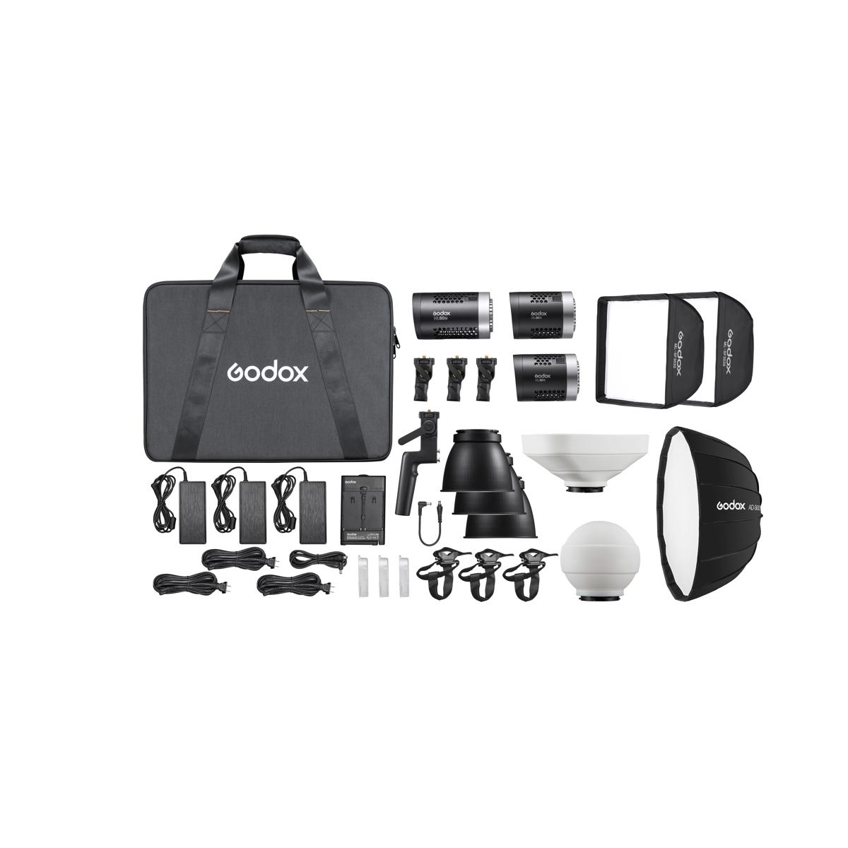 

Godox ML60Bi ML30Bi LED video light 3-light kit