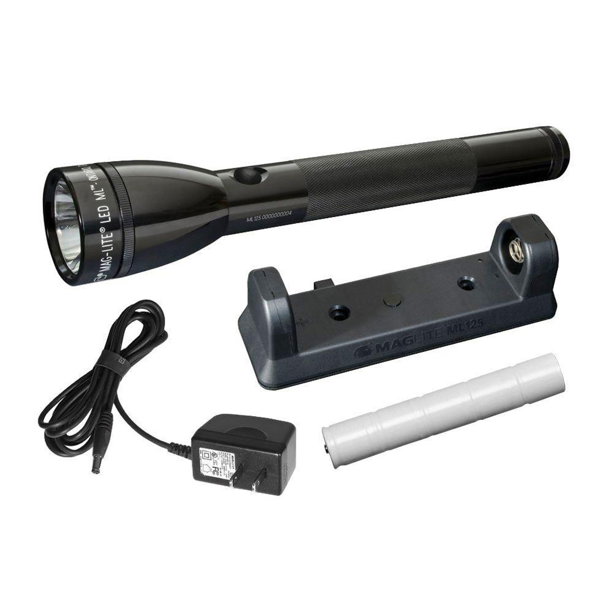 

MagLite ML125 230V LED Rechargeable Flashlight System, 186 Lumens, Black