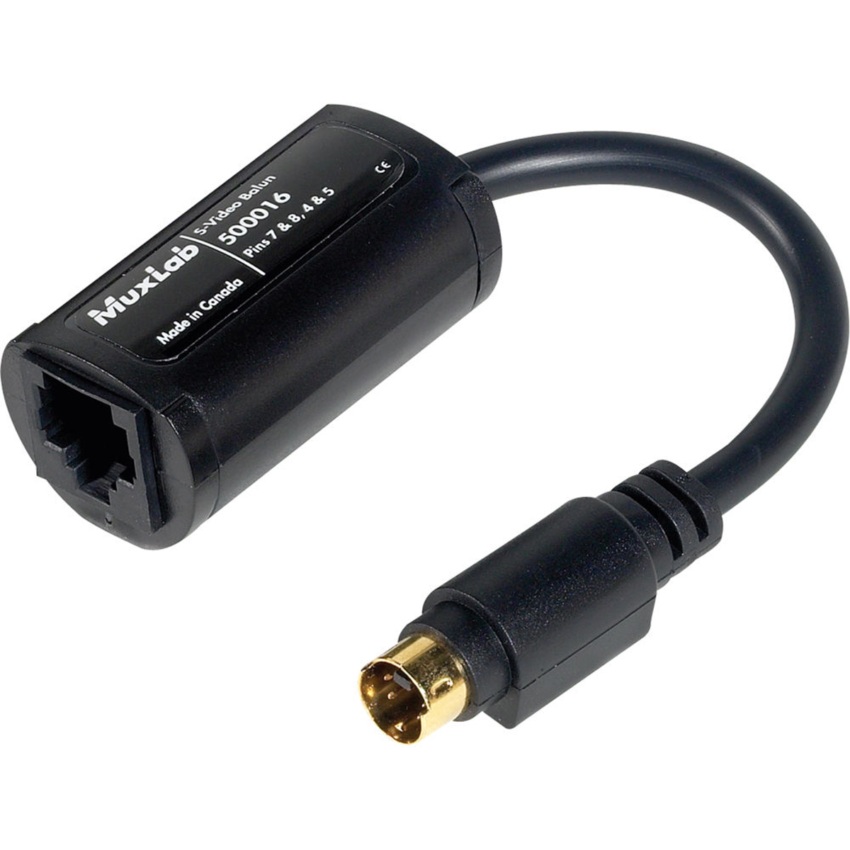 

Muxlab S-Video Balun with 4-Pin Mini DIN Connector