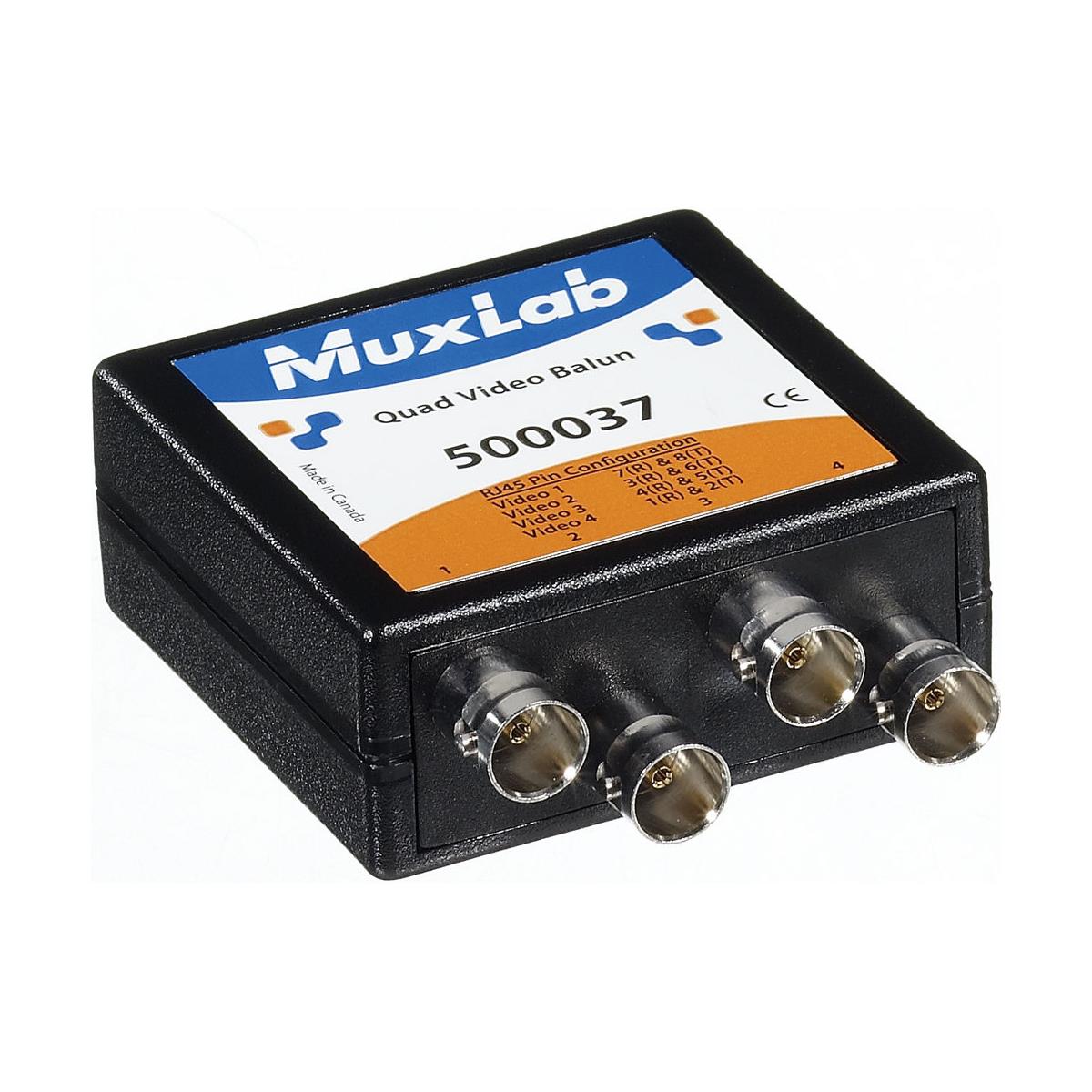 Image of Muxlab Quad Video Balun with 4x BNC Connectors