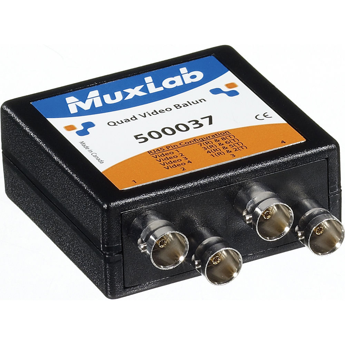 Image of Muxlab Quad Video Balun with 4x BNC Connectors