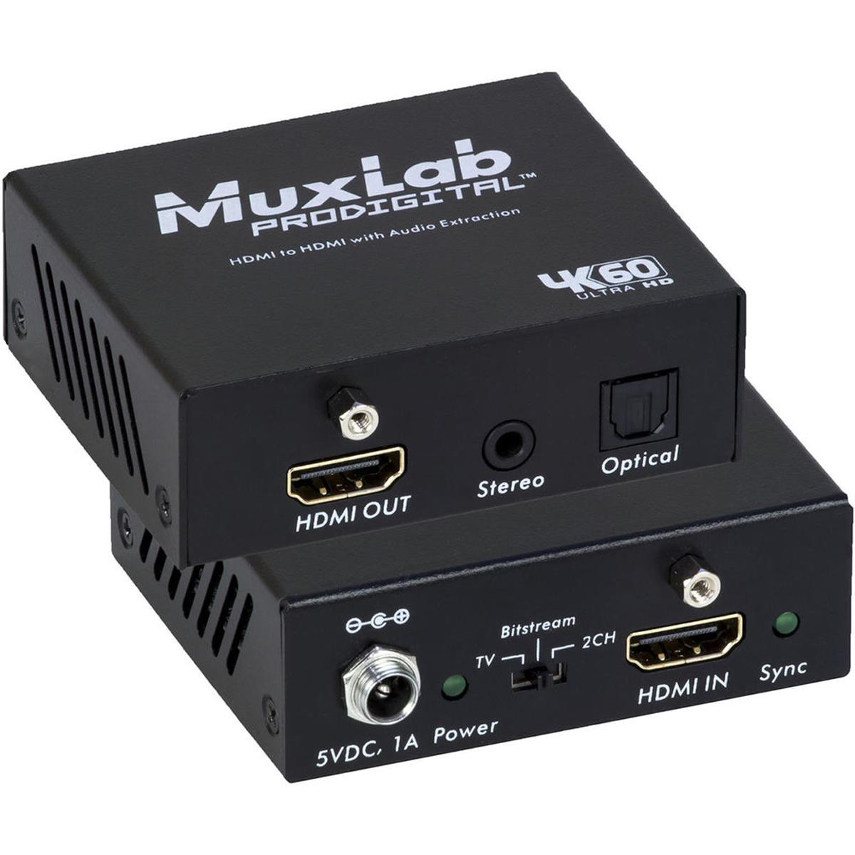 Image of Muxlab MuxLab 4K/60 HDMI to HDMI with Audio Extraction