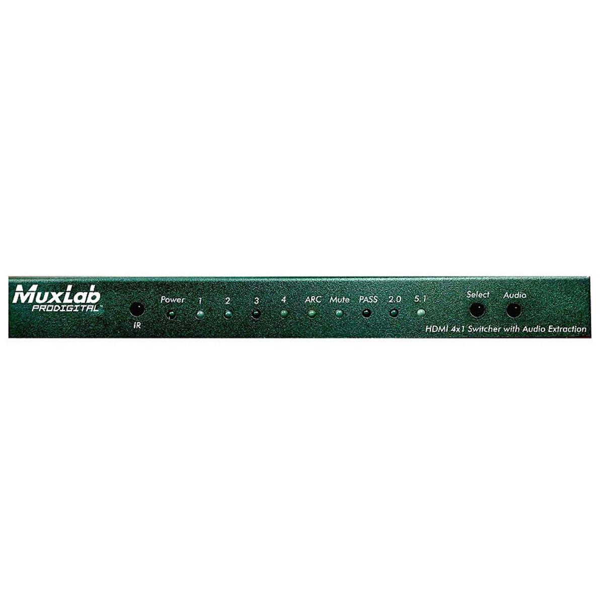 Image of Muxlab MuxLab 4K/60 HDMI 4x1 Switcher with Audio Extraction