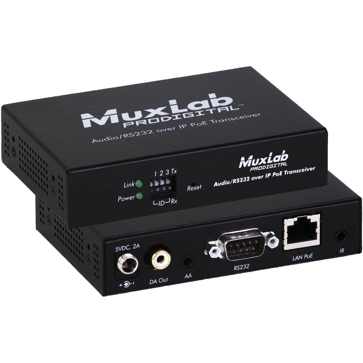 Image of Muxlab MuxLab Audio/RS232/IR Over IP Tranceiver with PoE