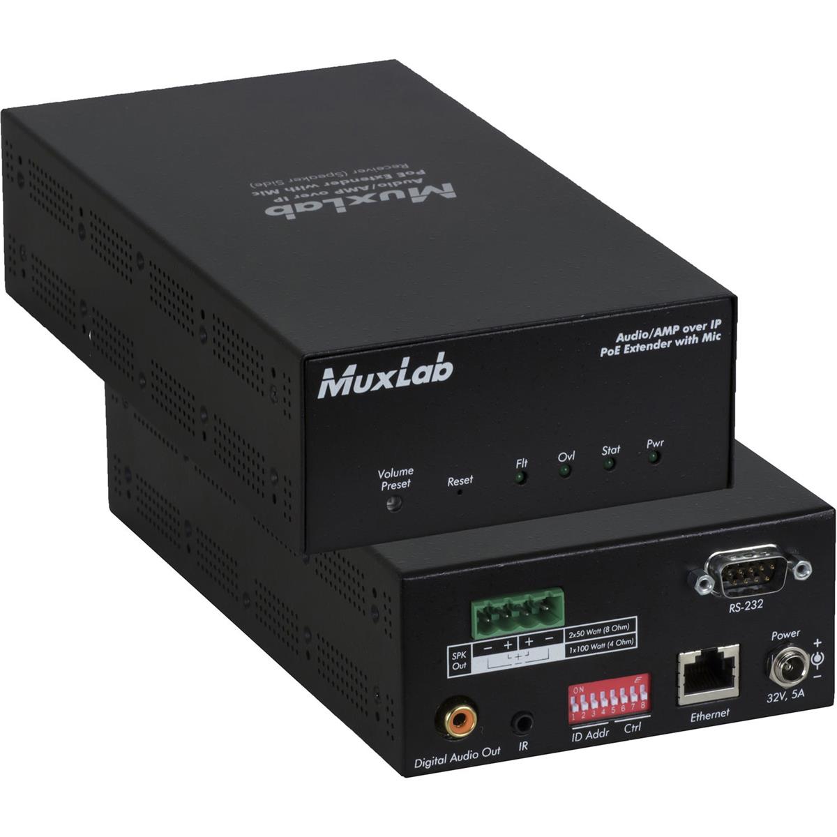 Image of Muxlab MuxLab Audio/AMP Over IP Receiver with Amplifier 50W/CH