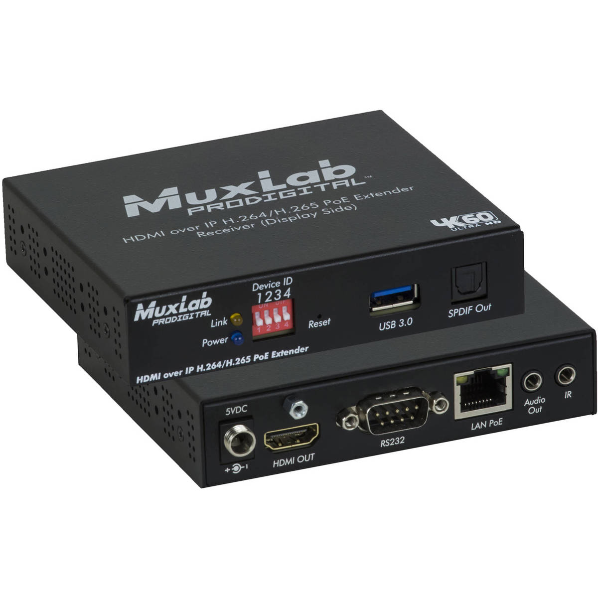 

Muxlab MuxLab 4K/60 HDMI Over IP H.264/H.265 PoE Receiver