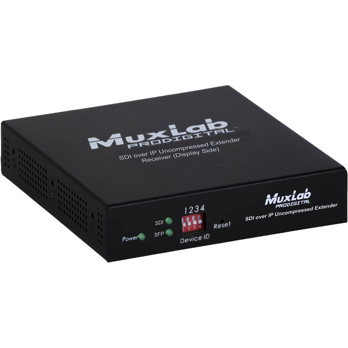 

Muxlab MuxLab 3G-SDI/ST2110 Over IP Uncompressed Receiver, UTP Cat 6a/7 Cable