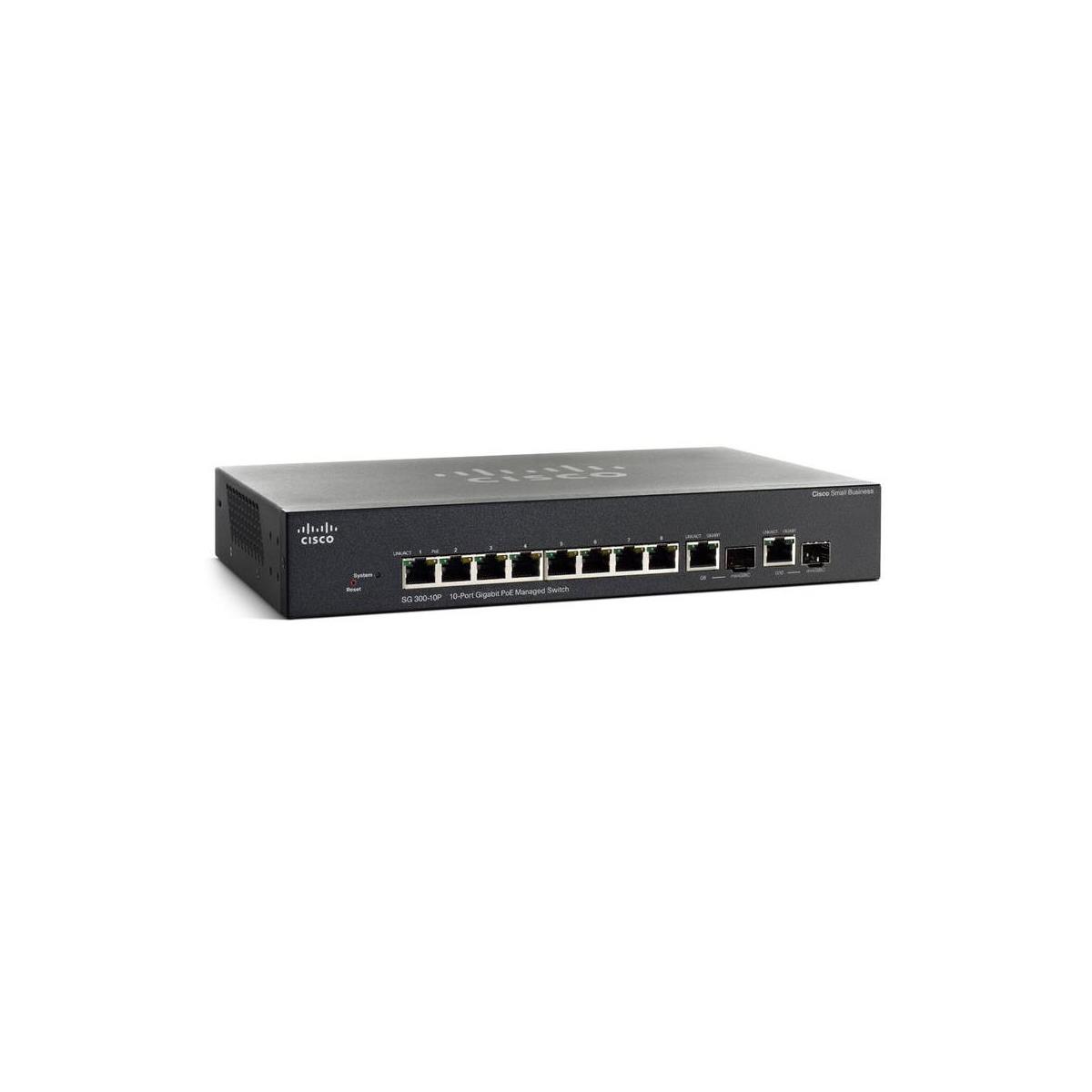 Image of Muxlab Cisco SG300-10P 10-Port Gigabit PoE Managed Switch