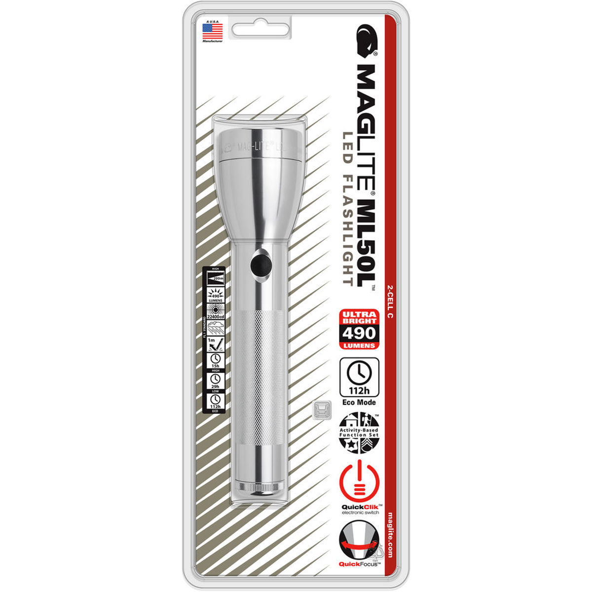 

MagLite ML50L 2-Cell C LED Flashlight, Blister Packaging, Silver