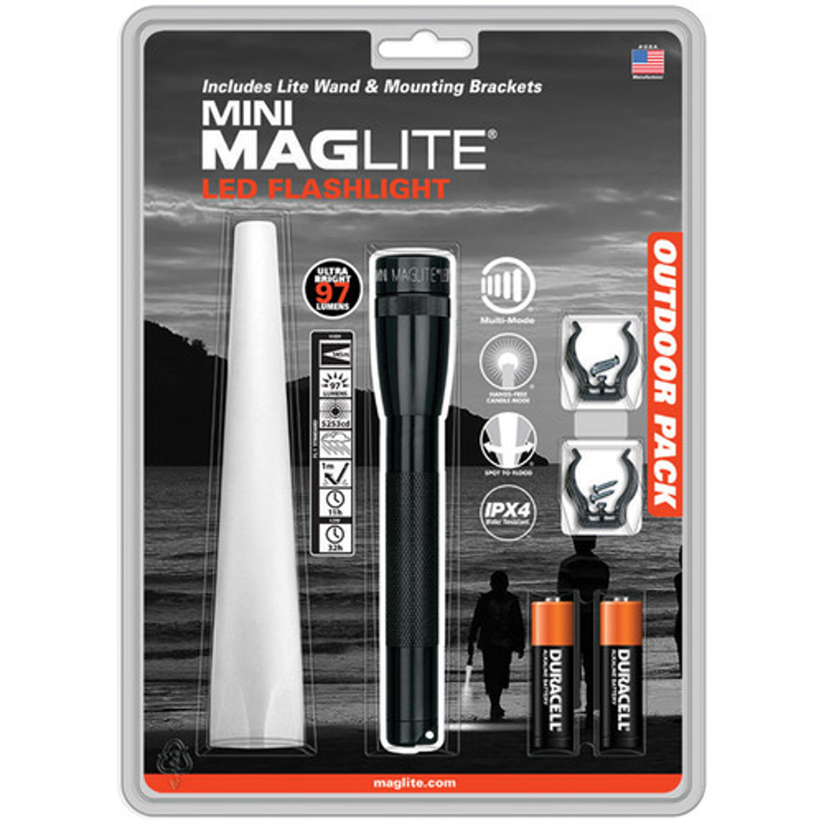 

MagLite Mini Maglite LED Flashlight Adventure Pack, 97 Lumens, AA Battery Power