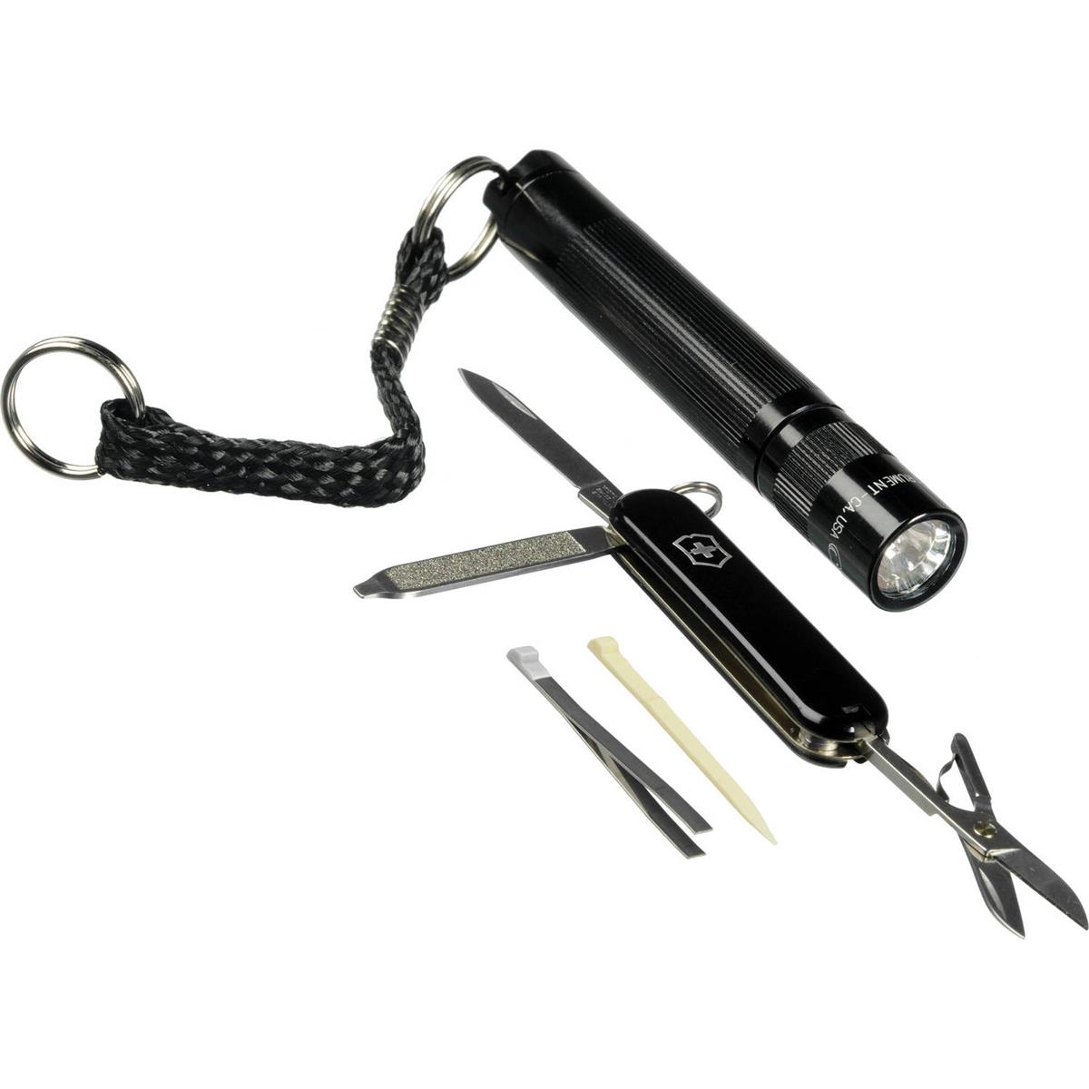 Image of MagLite Maglite Solitaire 1-Cell AAA Flashlight &amp; Classic Swiss Army Knife Combo