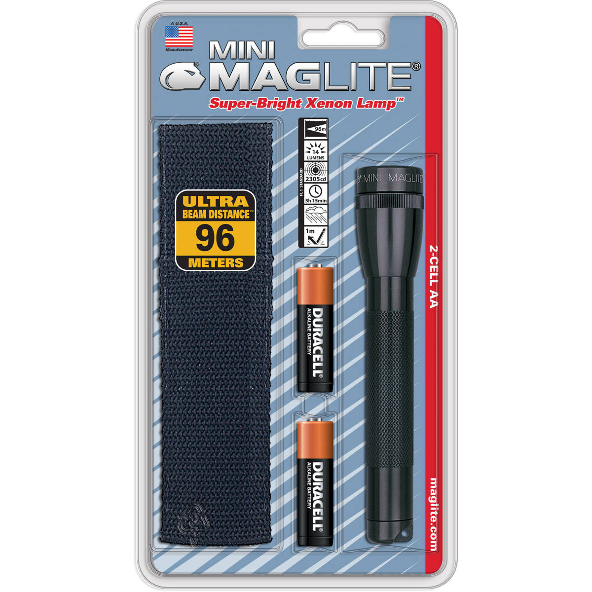 

MagLite Maglite Mini 2-Cell AA Flashlight with Belt Holster, Black