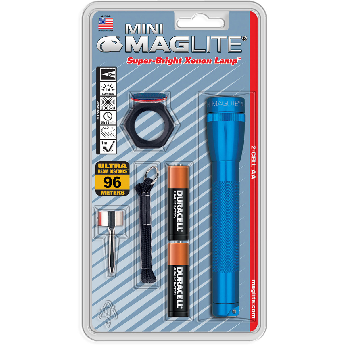 

MagLite Maglite AA Mini Mag Flashlight Combo Pack, 14 Lumen, Blue
