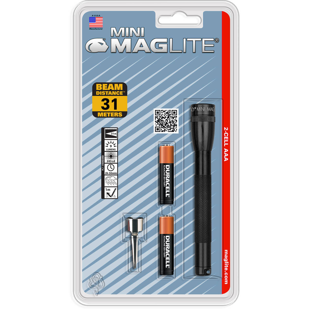

MagLite Maglite Mini 2-Cell AAA Flashlight with Clip, Black