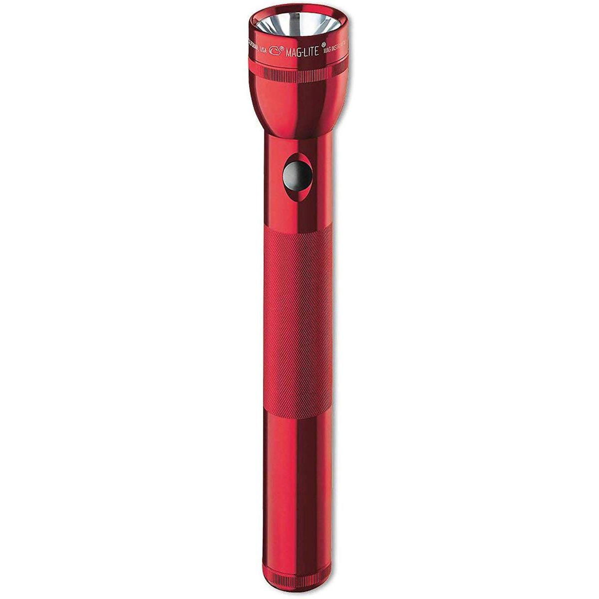 

MagLite 3-Cell D Flashlight with 2 White Star Lamps, 45 Lumens, Red