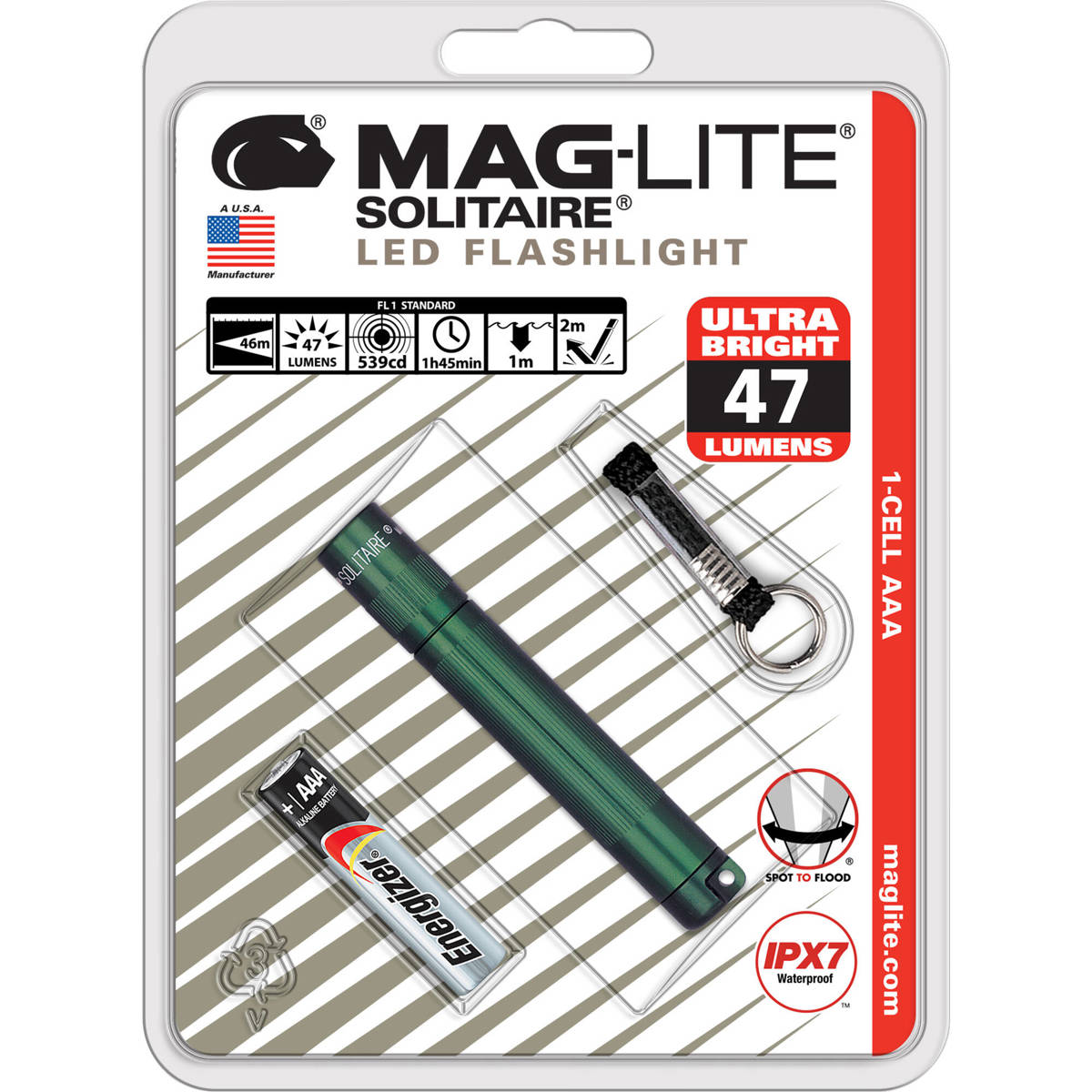 

MagLite Solitaire 1-Cell AAA LED Flashlight, Blister Packaging, Dark Green