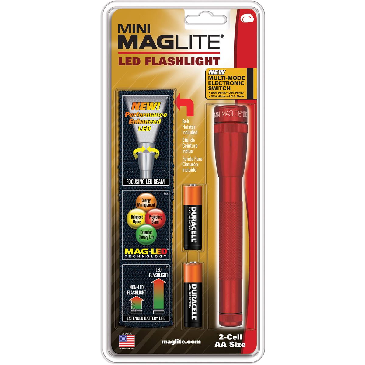 Image of MagLite Maglite SP2203H Mini Maglite LED Flashlight with Holster