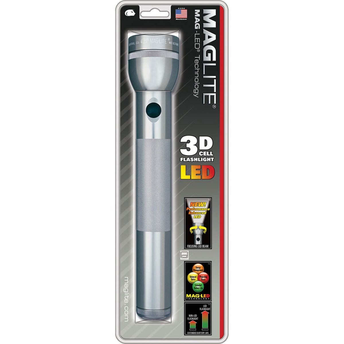 

MagLite Maglite ST3D096 3-D Cell LED Flashlight, Gray