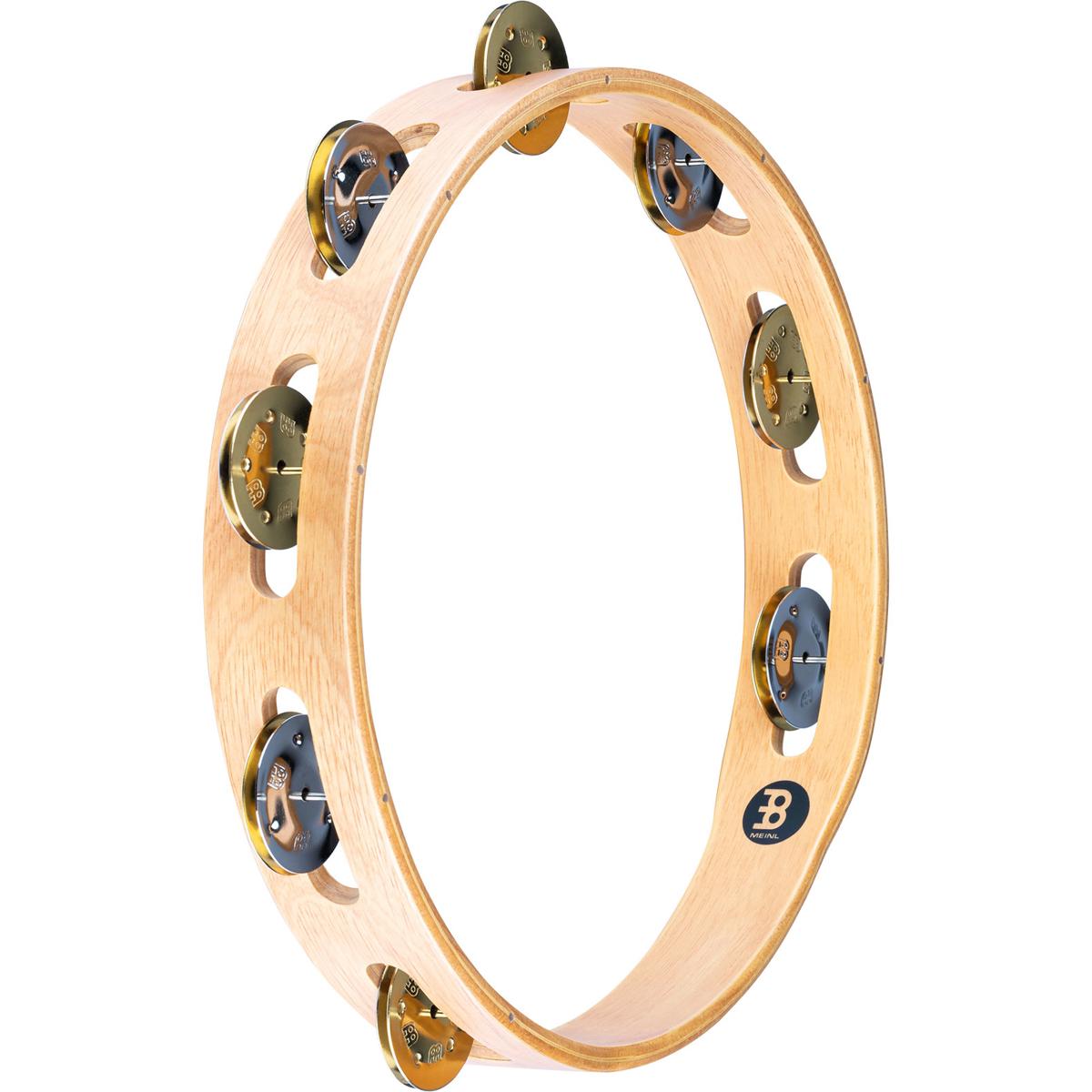 

Meinl Recording Combo Wood Tambourine with Single Row Jingles, Super Natural