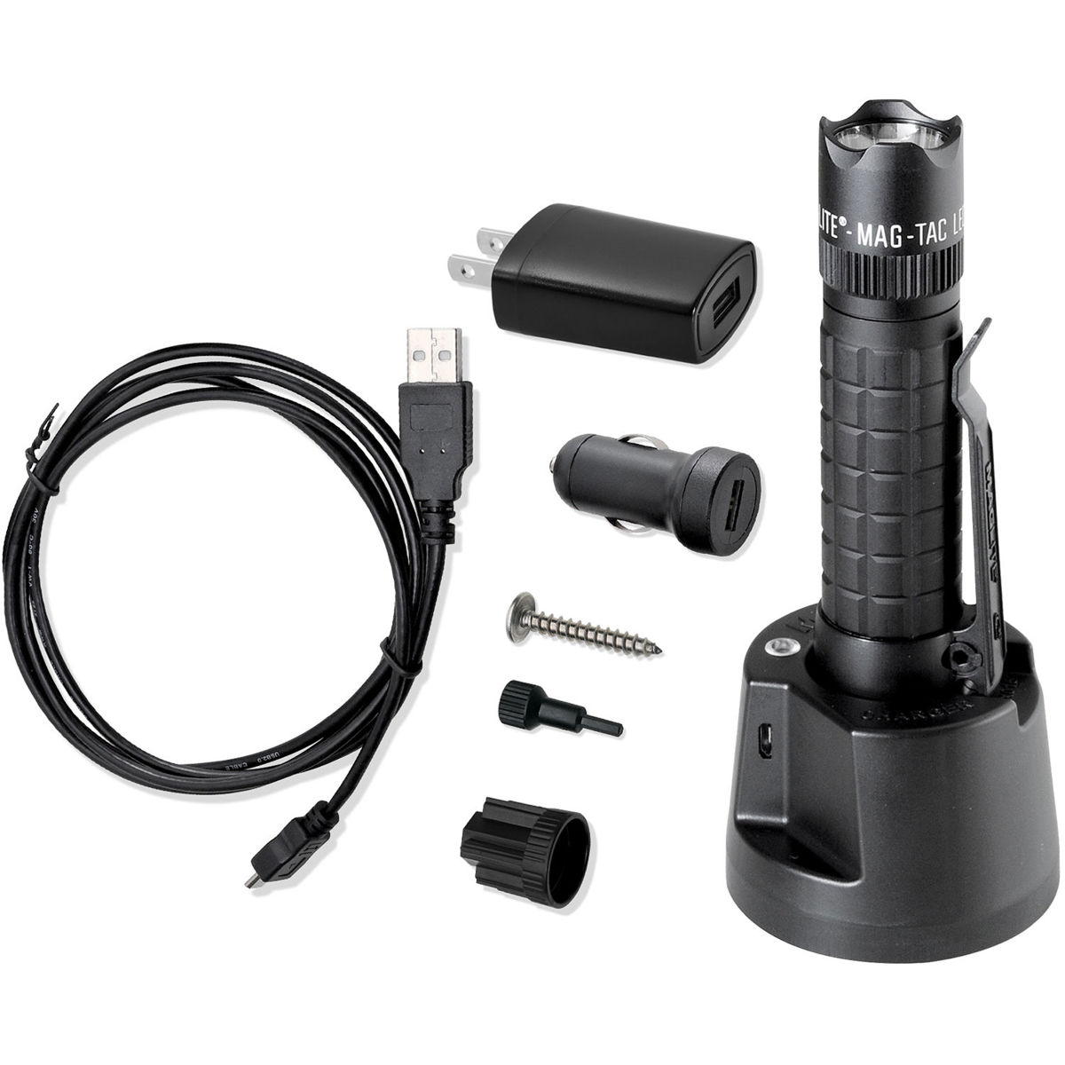 

MagLite Mag-Lite MAG-TAC Rechargeable Flaslight with Crown Bezel Head - Black