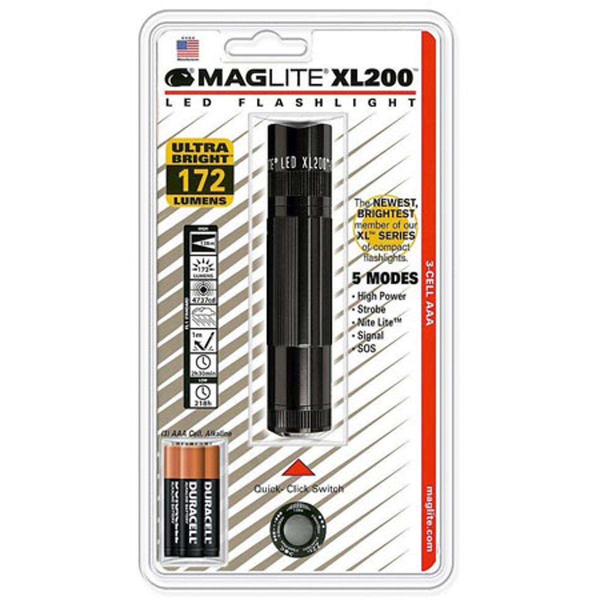 

MagLite Maglite XL200-S3016 LED Flashlight with 3 AAA Battery, Black