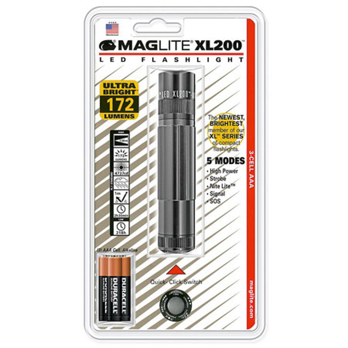 

MagLite Maglite XL200-S3096 LED Flashlight with 3 AAA Battery, Gray