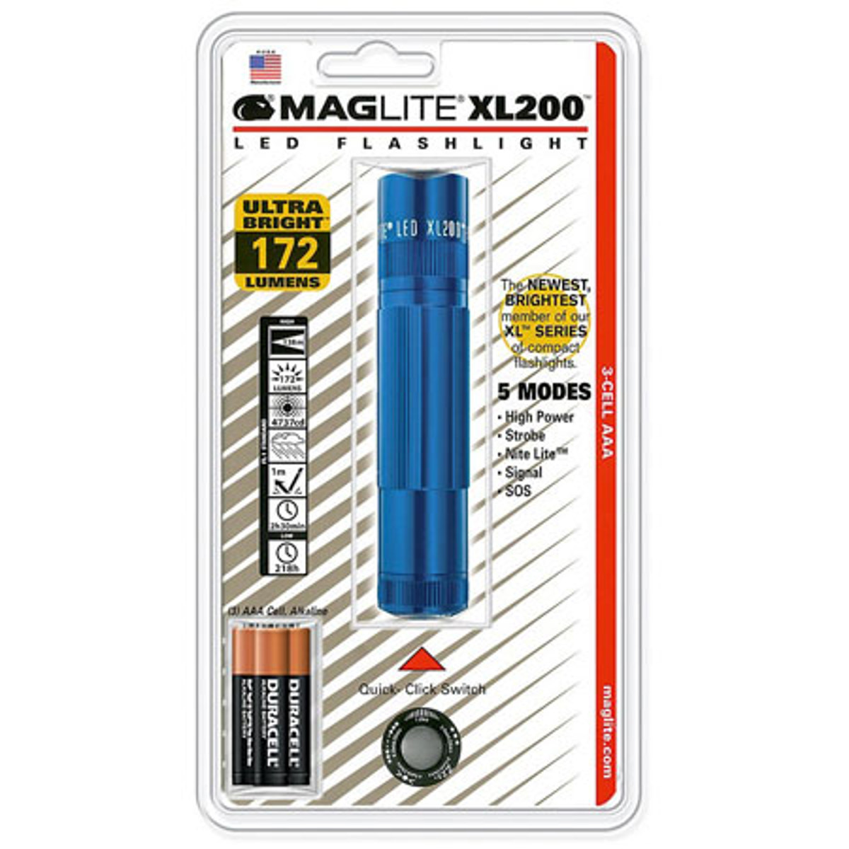 

MagLite Maglite XL200-S3116 LED Flashlight with 3 AAA Battery, Blue