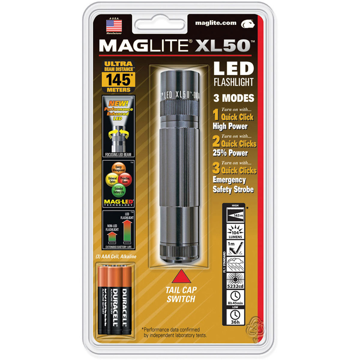 

MagLite Maglite XL50 LED Flashlight with Strobe, Gray