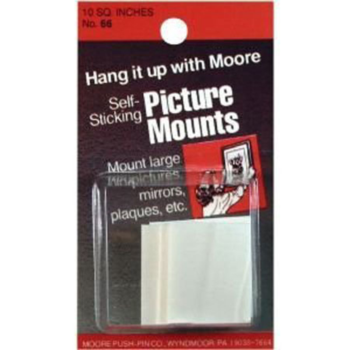 

Moore Picture Mounts Self Stick Tabs, 1/2" x 1-1/4"