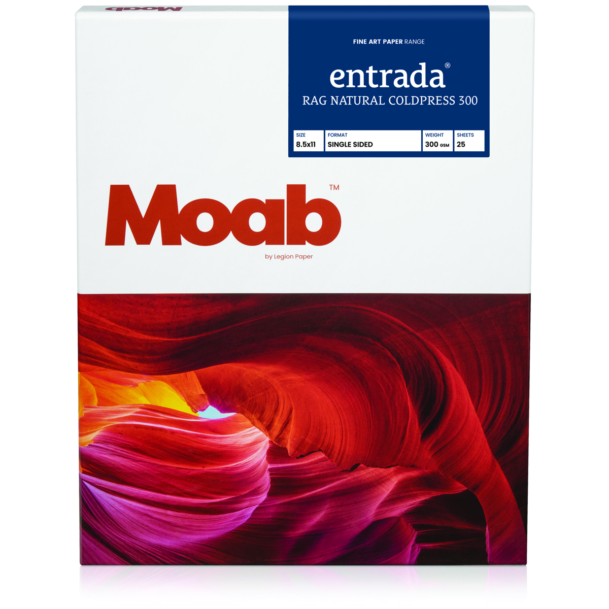 

Moab Entrada Rag Natural Coldpress 300 Inkjet Print Paper, 8.5x11", 25 Sheets