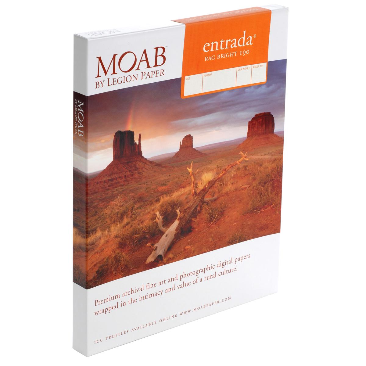 

Moab Entrada Rag FineArt 2-Side Bright White Matte Inkjet Paper, 5x7", 25 Sheets