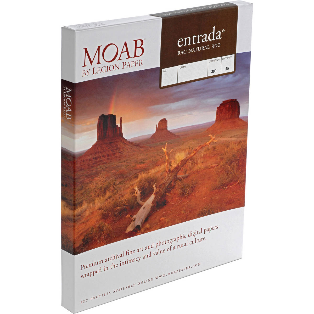 

Moab Entrada Rag FineArt 2-Side Natural Matte Inkjet Paper, 8.5x11", 25 Sheets