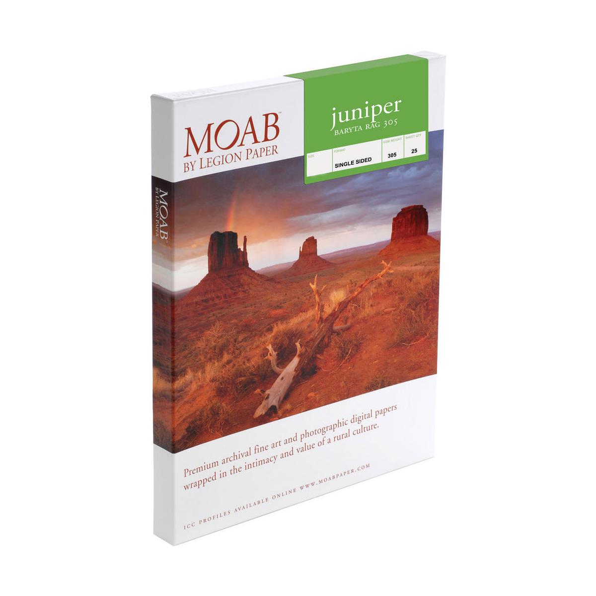 Moab Juniper Baryta Rag Glossy Fine Art Paper (11x14"), 25 Sheets -  F01-JBR305111425