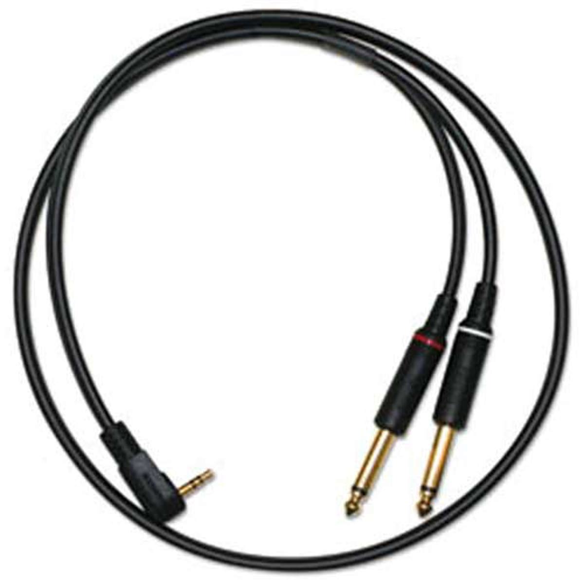 

Mogami Right Angle 3.5 TRS to Dual 1/4" Mono Phone Plug, 3'