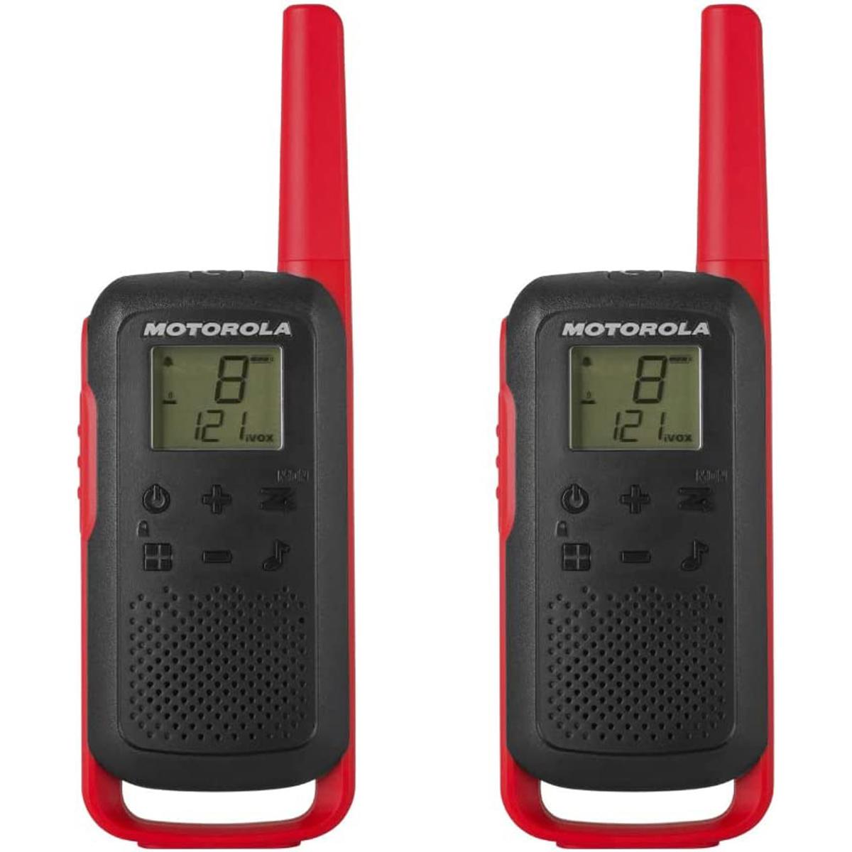 

Motorola Talkabout T210 Rechargeable Two-Way Radio, Red/Black, 2-Pack