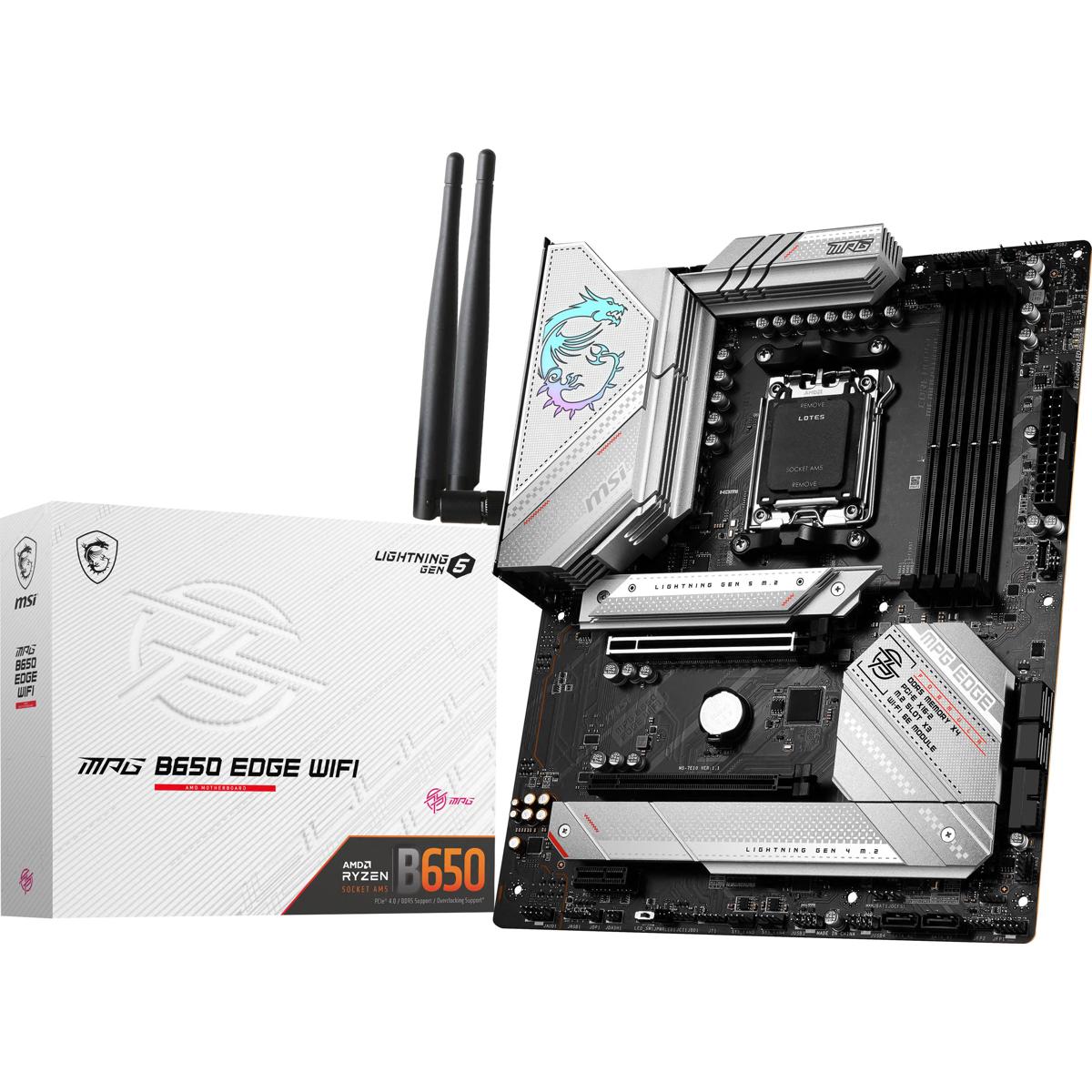 

MSI MPG B650 EDGE Wi-Fi DDR5 AM5 SATA 6Gb/s ATX Gaming Motherboard